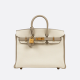 HERMÈS BIRKIN 25 HSS CRAIE/GRIS TOURTERELLE IN TOGO LEATHER WITH BRUSHED GOLD HARDWARE