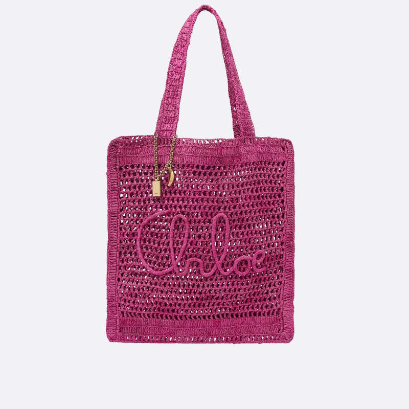 CHLOÉ SUMMER BANANA BAG IN RAFFIA