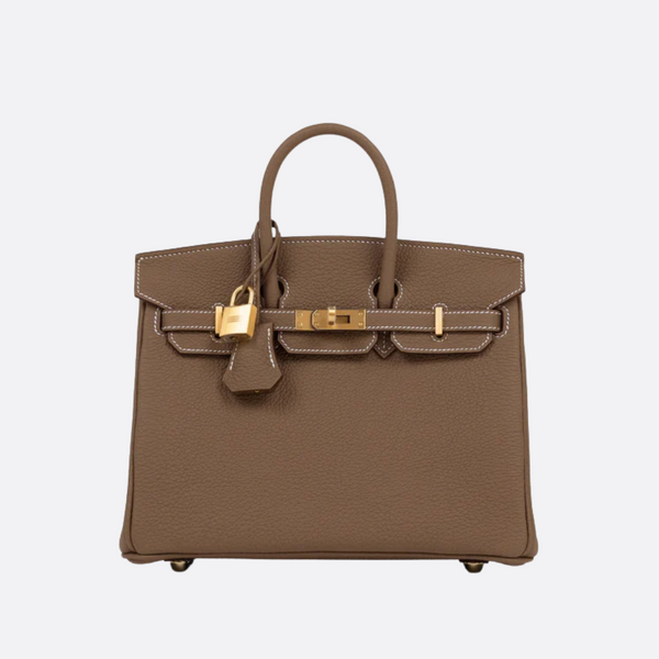 HERMÈS BIRKIN 25 HSS CRAIE/GRIS TOURTERELLE IN TOGO LEATHER WITH BRUSHED GOLD HARDWARE