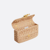 CLAUDE SHOULDER BAG WITH CHAIN IN RAFFIA WITH WOVEN EFFECT
