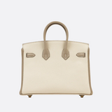 HERMÈS BIRKIN 25 HSS CRAIE/GRIS TOURTERELLE IN TOGO LEATHER WITH BRUSHED GOLD HARDWARE