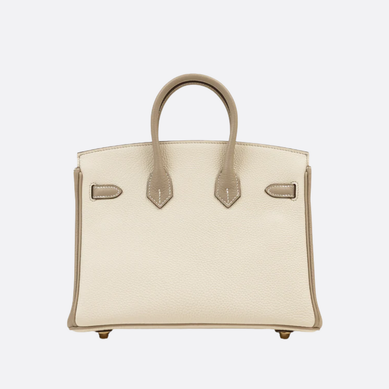 HERMÈS BIRKIN 25 HSS CRAIE/GRIS TOURTERELLE IN TOGO LEATHER WITH BRUSHED GOLD HARDWARE