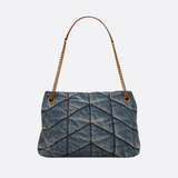 LOULOU PUFFER BAG IN QUILTED VINTAGE DENIM