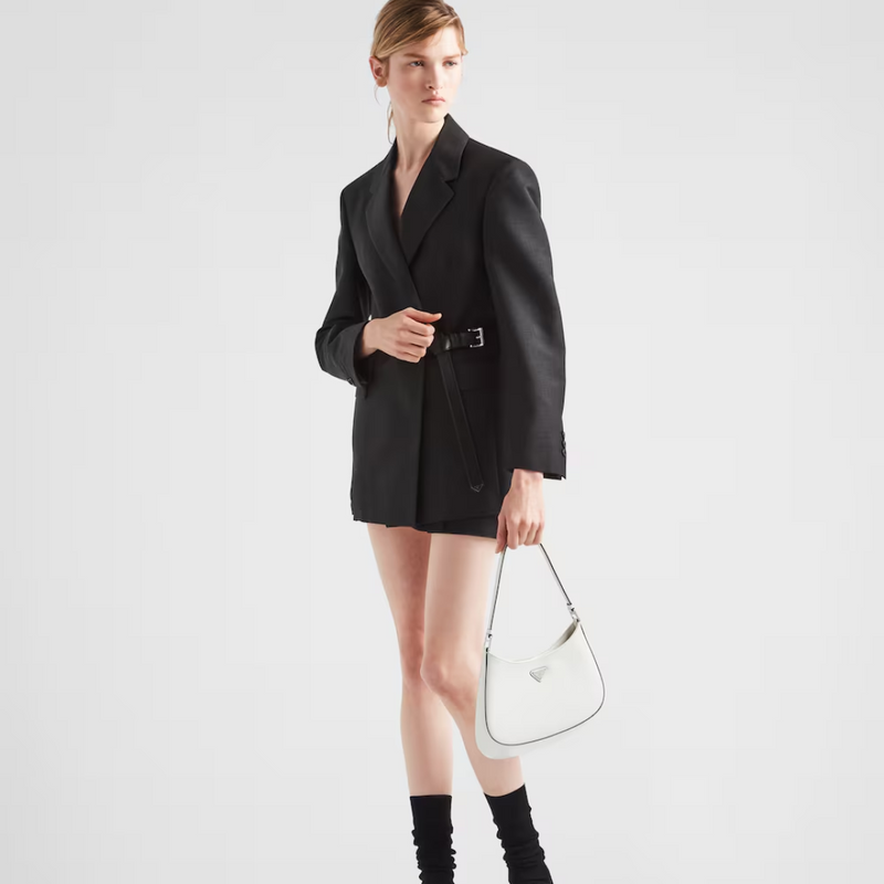 PRADA CLEO SHOULDER BAG IN BRUSHED LEATHER