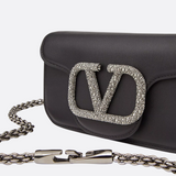 VALENTINO GARAVANI LOCÒ SMALL SHOULDER BAG WITH JEWEL LOGO