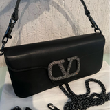 VALENTINO GARAVANI LOCÒ SMALL SHOULDER BAG WITH JEWEL LOGO