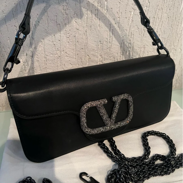 VALENTINO GARAVANI LOCÒ SMALL SHOULDER BAG WITH JEWEL LOGO