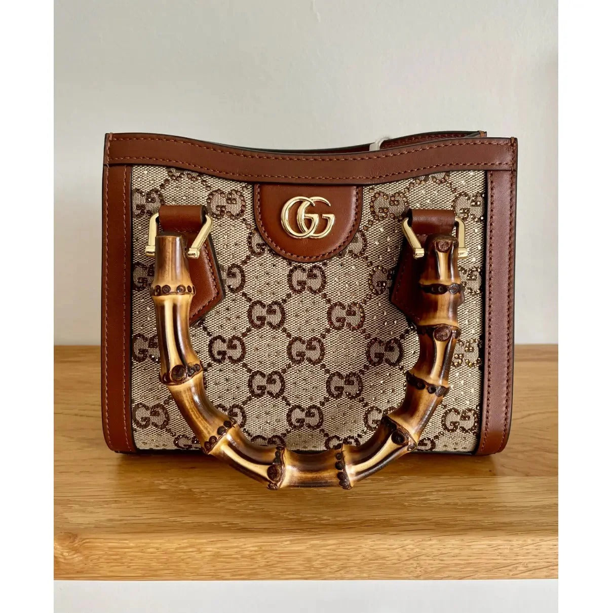 GUCCI DIANA SMALL TOTE BAG WITH CRYSTALS